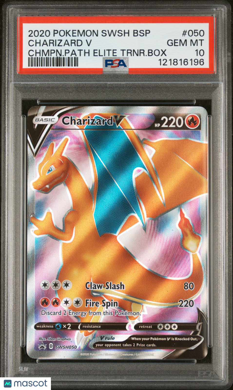CHARIZARD V 2020 Pokemon Black Star Promo Champion's Path ETB #SWSH050 PSA 10