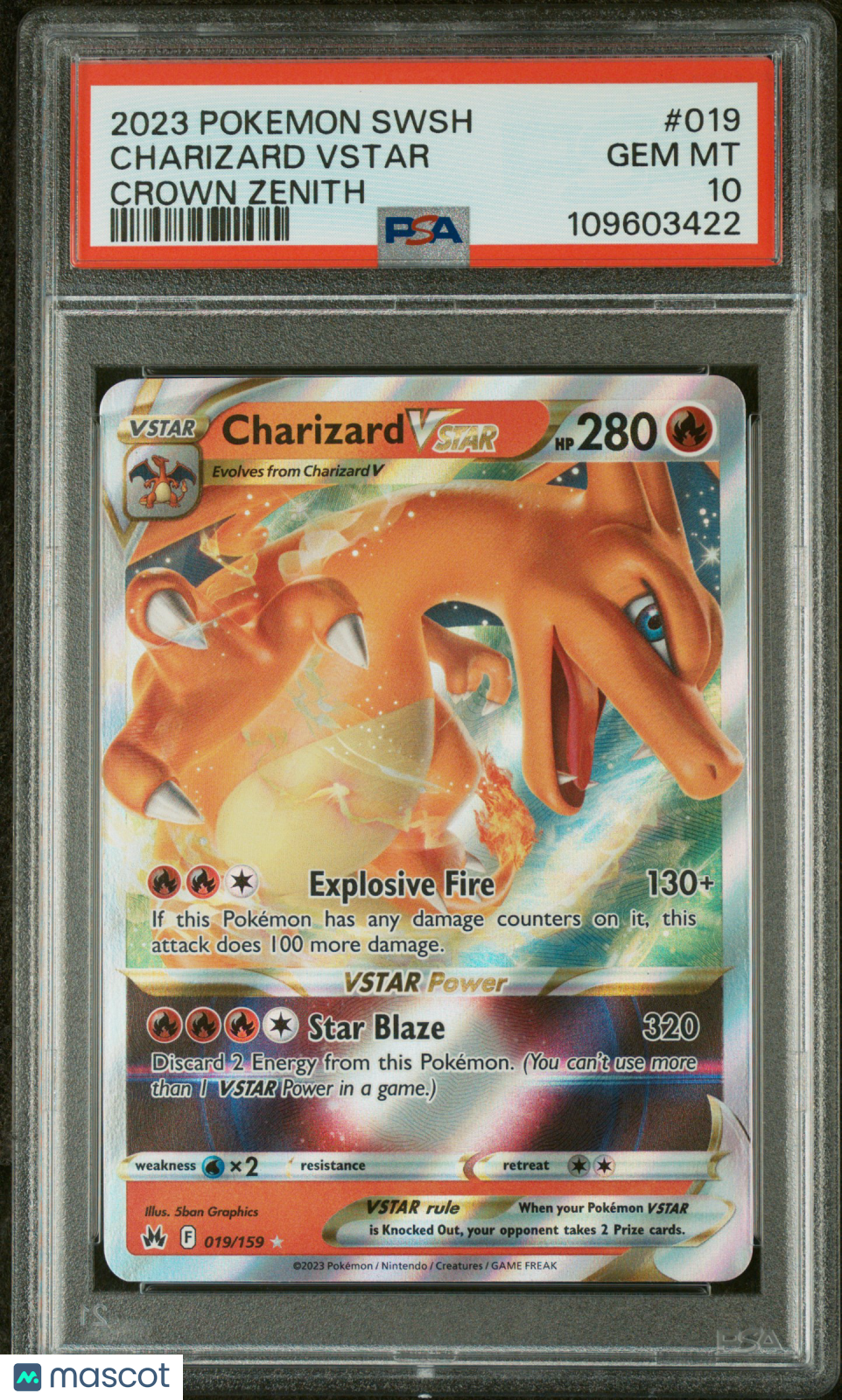 CHARIZARD VSTAR 2023 Pokemon Sword & Shield Crown Zenith #019 PSA 10