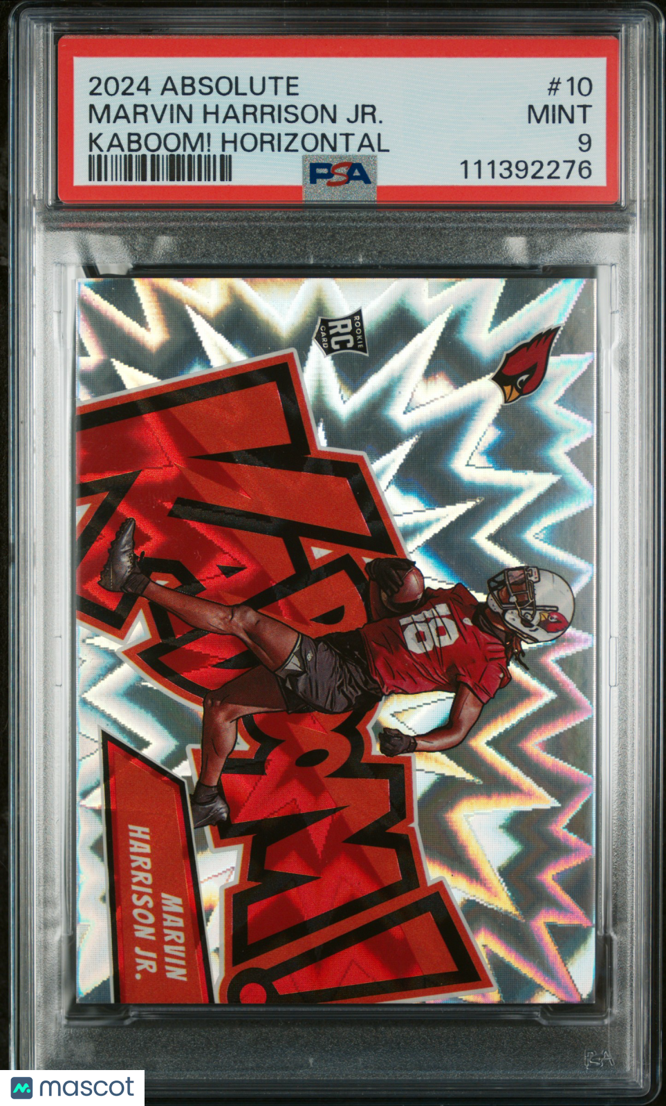 MARVIN HARRISON JR. 2024 Panini Absolute Kaboom Rookie Case Hit SSP #10 PSA 9