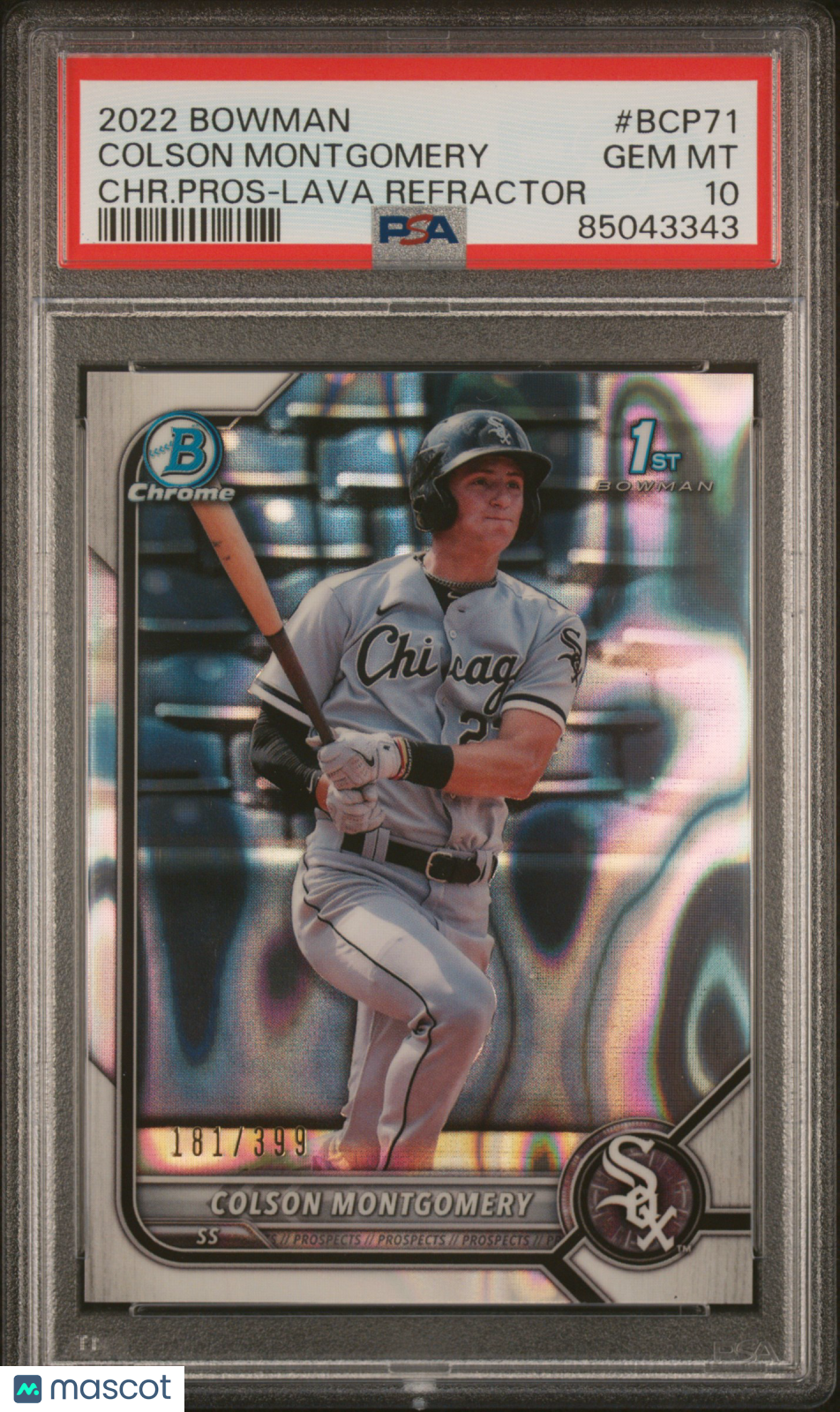 COLSON MONTGOMERY 2022 Bowman Chrome Prospects Lava Refractor /399 #BCP71 PSA 10