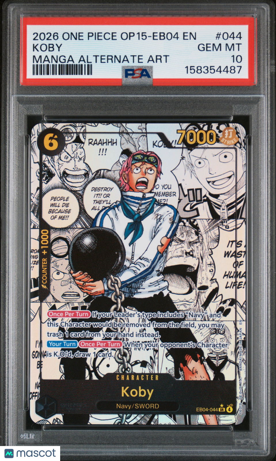 KOBY 2026 One Piece Adventure On Kami's Island Manga Alt Art #EB04-044 PSA 10
