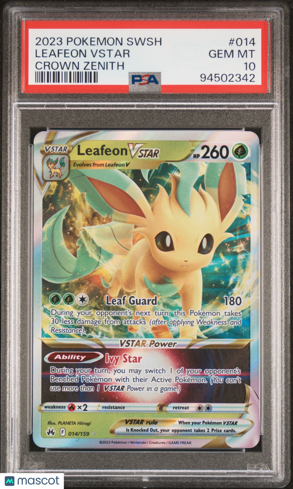 LEAFEON VSTAR 2023 Pokemon Sword & Shield Crown Zenith #014 PSA 10