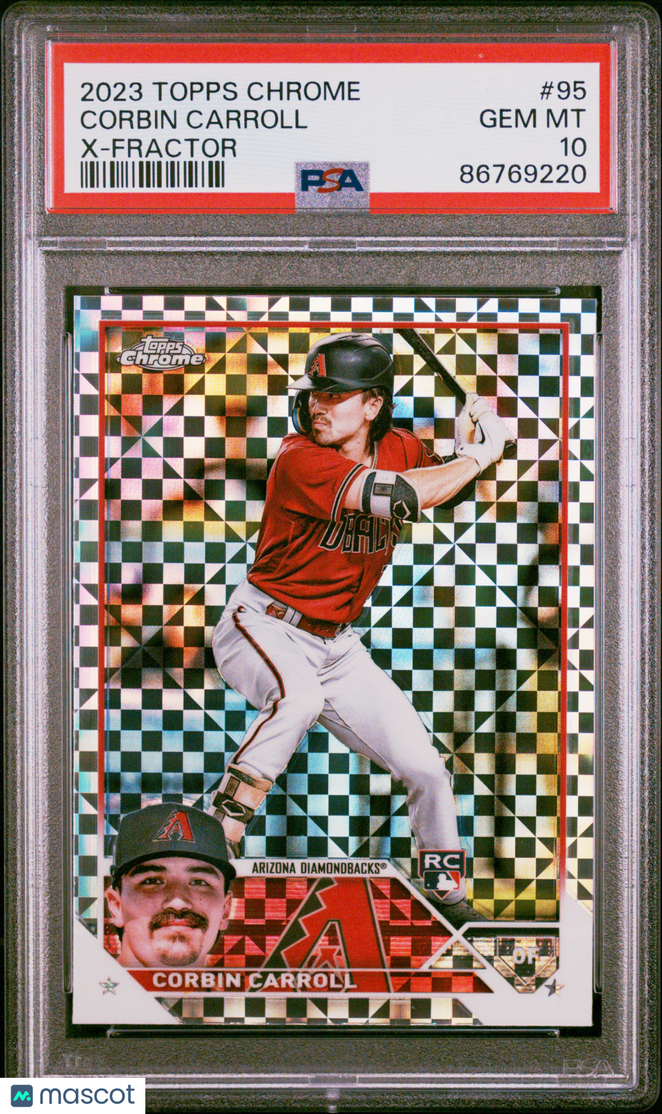 CORBIN CARROLL 2023 Topps Chrome X-Fractor Rookie #95 PSA 10 Diamondbacks