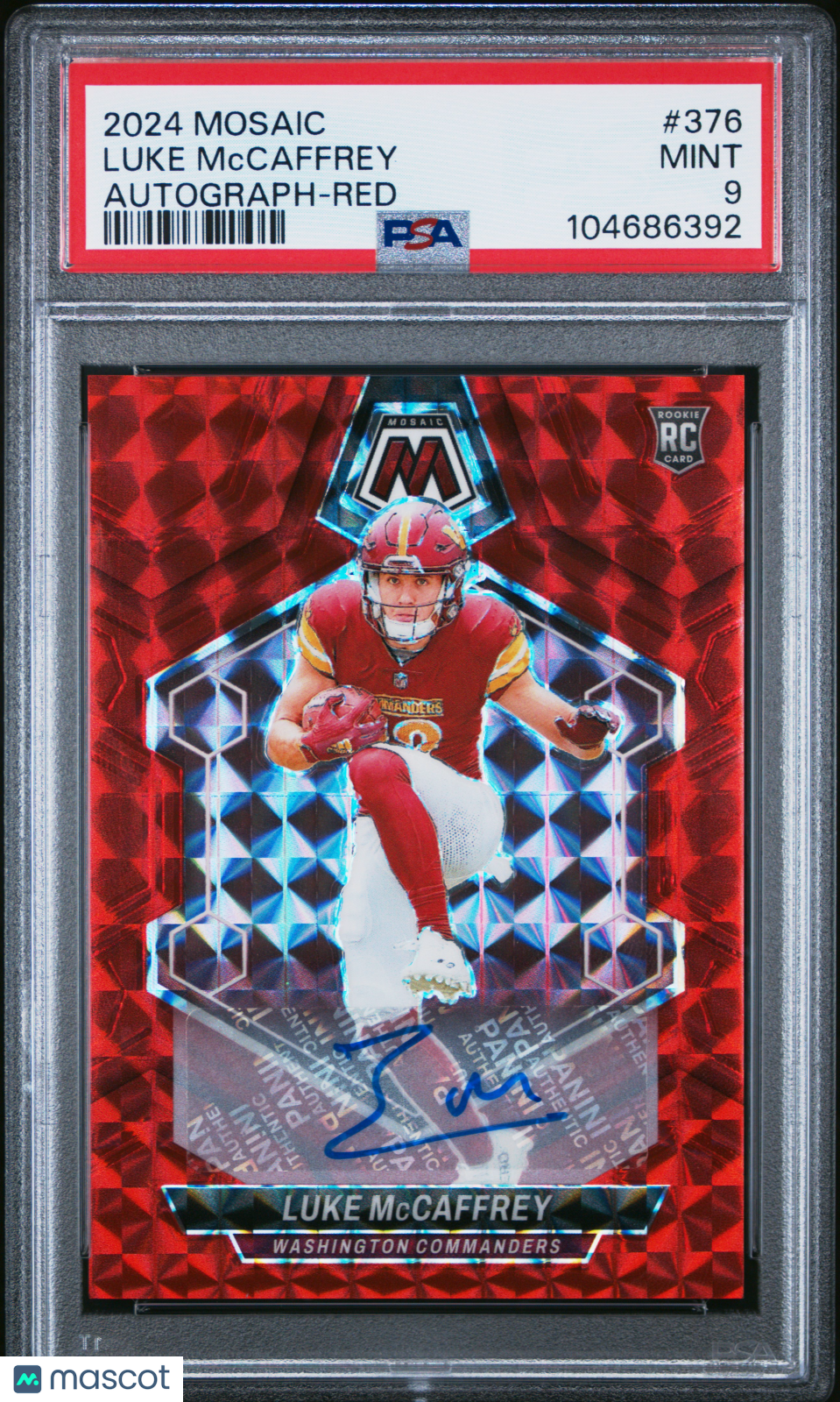 LUKE MCCAFFREY 2024 Panini Mosaic Rookie Auto Red Prizm /199 PSA 9 #376