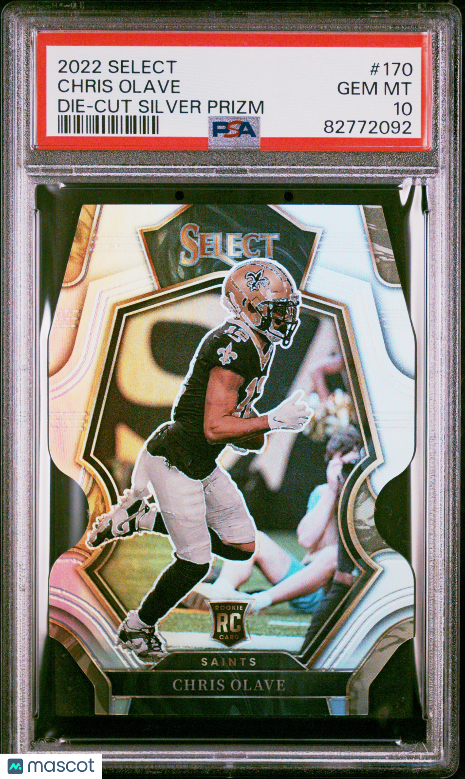 CHRIS OLAVE 2022 Select Premier Level Rookie Die-Cut Silver Prizm #170 PSA 10