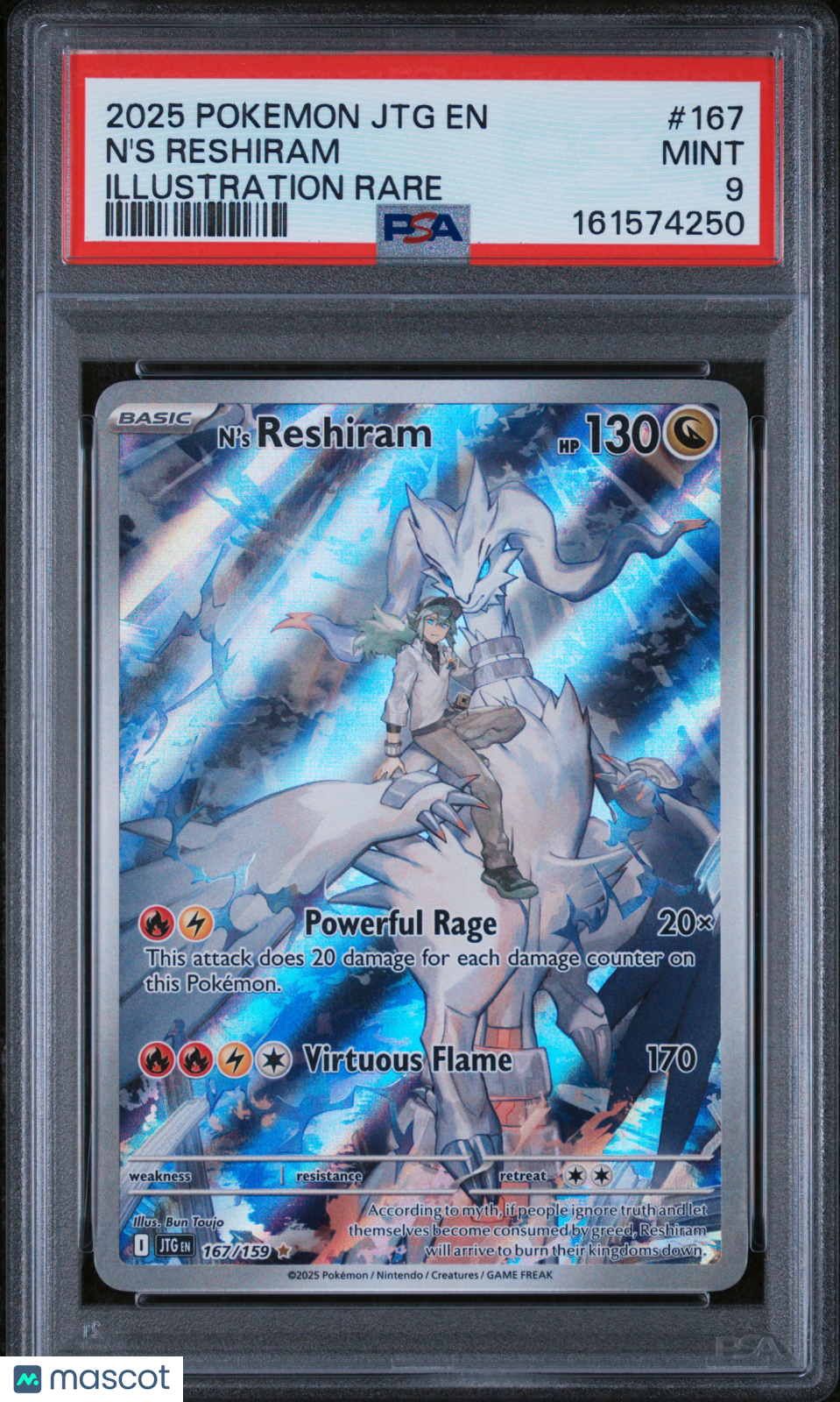 N’S RESHIRAM 2025 Pokemon S&V Journey Together Illustration Rare #167 PSA 9