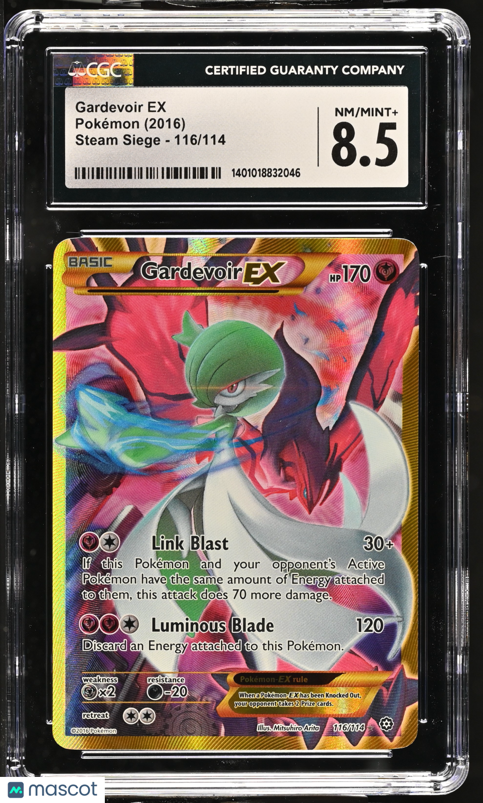 GARDEVOIR EX 2016 Pokemon Steam Siege #116/114 Secret Rare CGC 8.5