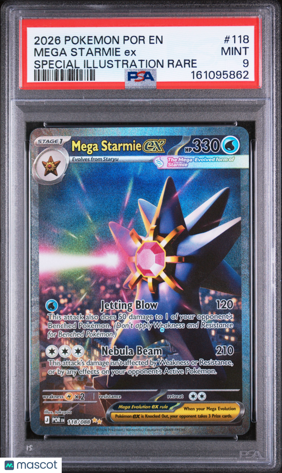 MEGA STARMIE EX Pokemon ME Perfect Order #118 Special Illustration Rare PSA 9