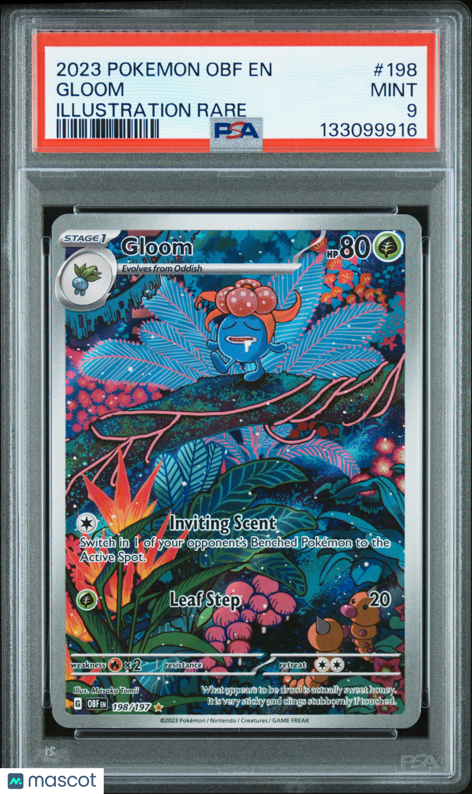 GLOOM 2023 Pokemon Scarlet Violet Obsidian Flames Illustration Rare #198 PSA 9