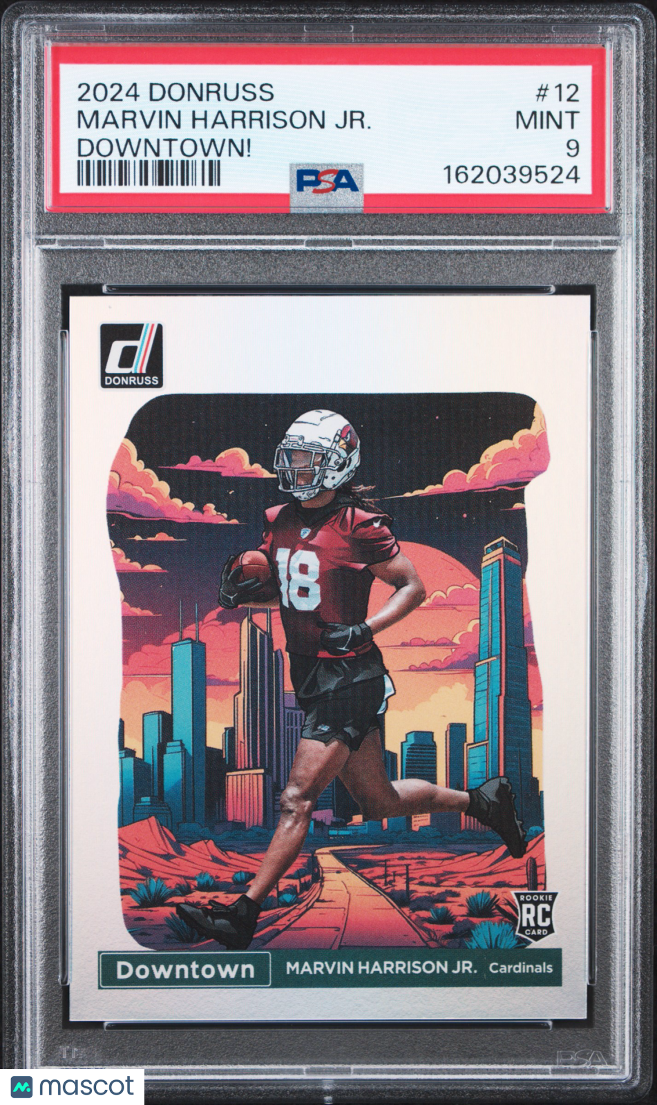 MARVIN HARRISON JR. 2024 Panini Donruss Downtown Rookie Case Hit SSP #12 PSA 9