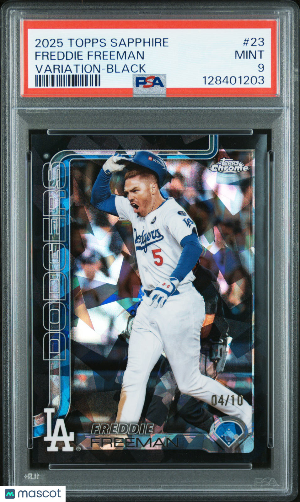FREDDIE FREEMAN 2025 Topps Chrome Sapphire Image Variation Black /10 PSA 9 #23