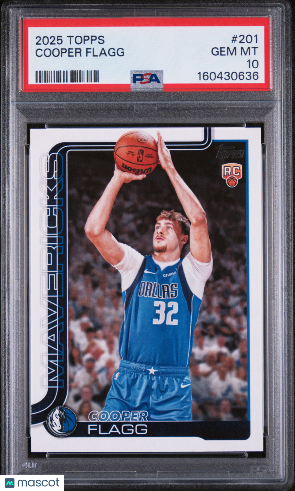 COOPER FLAGG 2025-26 Topps Flagship Rookie Card #201 PSA 10 Mavericks