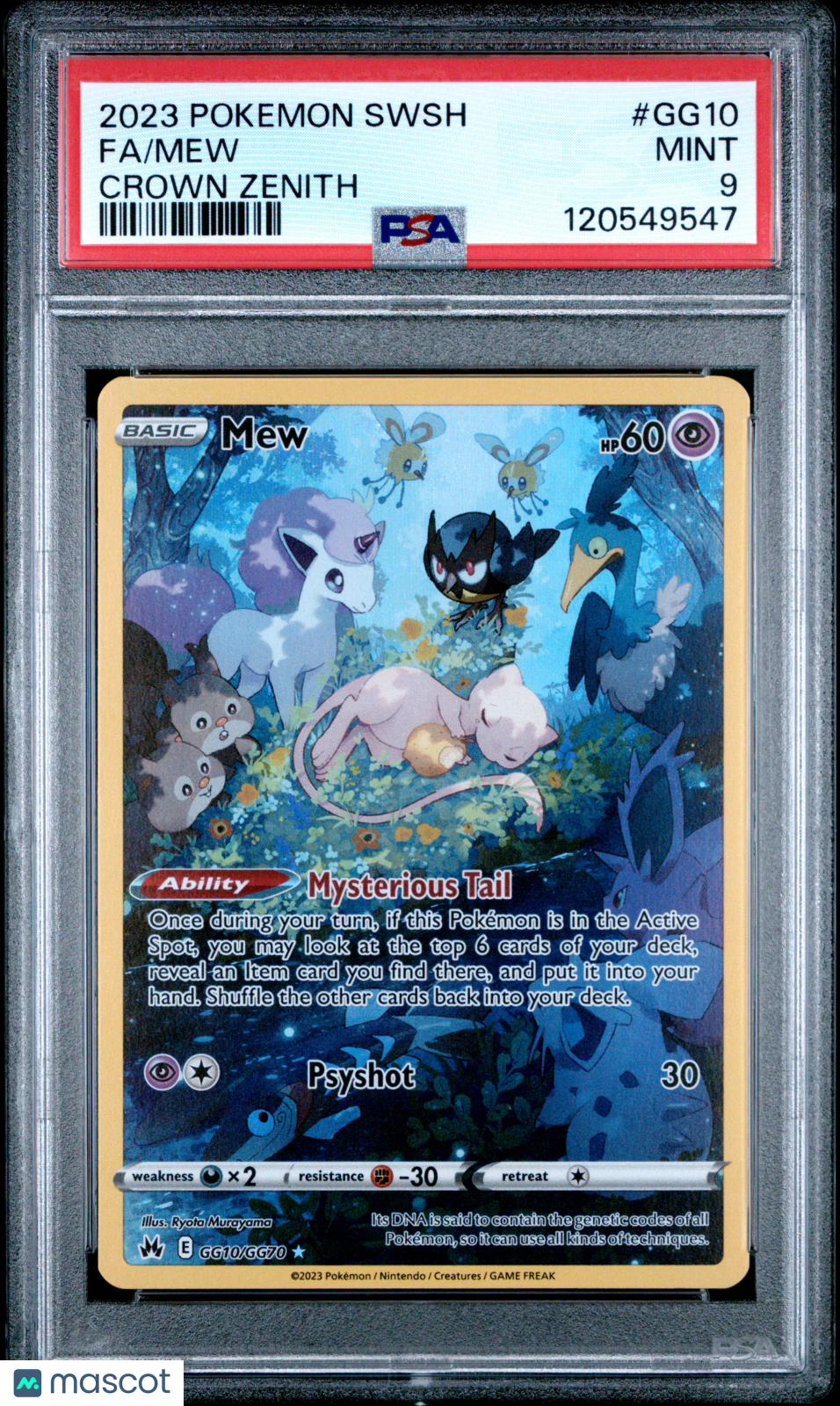MEW 2023 Pokemon SWSH Crown Zenith Galarian Gallery Full Art #GG10 PSA 9