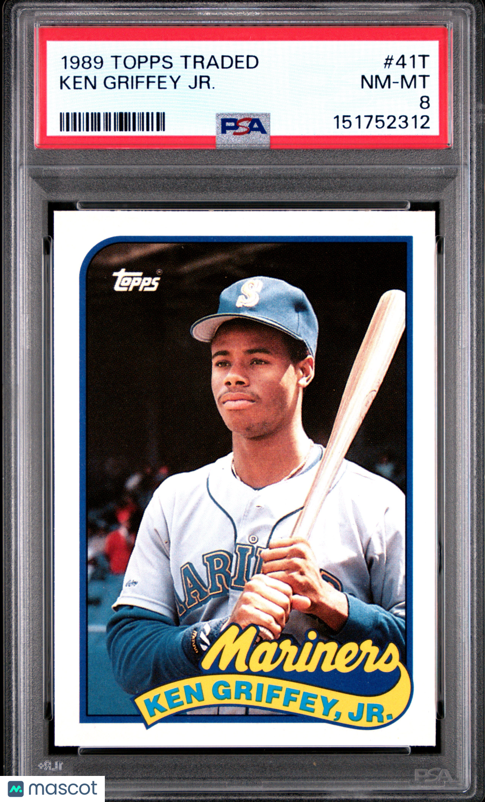 KEN GRIFFEY JR. 1989 Topps Traded Rookie Card #41T PSA 8 Mariners