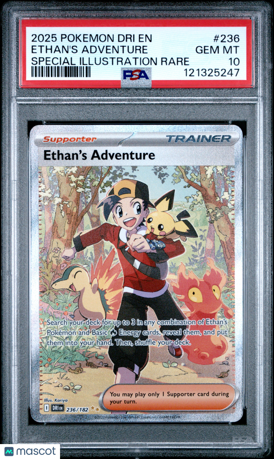 ETHAN'S ADVENTURE Pokemon Destined Rivals #236 Special Illustration Rare PSA 10