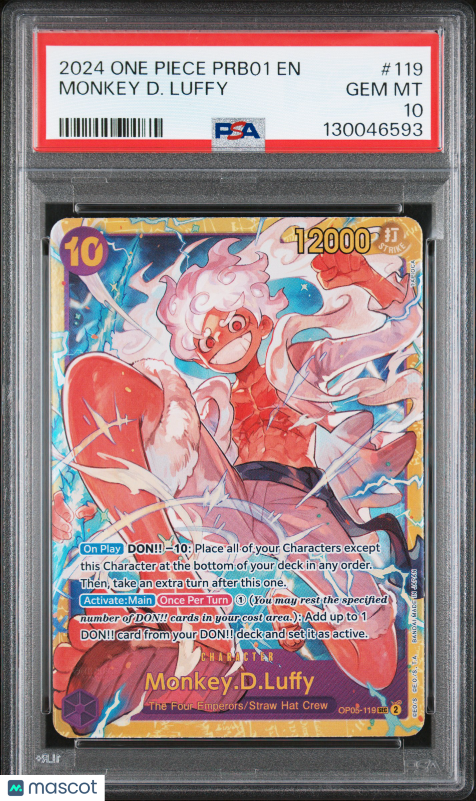 MONKEY.D.LUFFY 2024 One Piece PRB-01 Premium Booster The Best #OP05-119 PSA 10