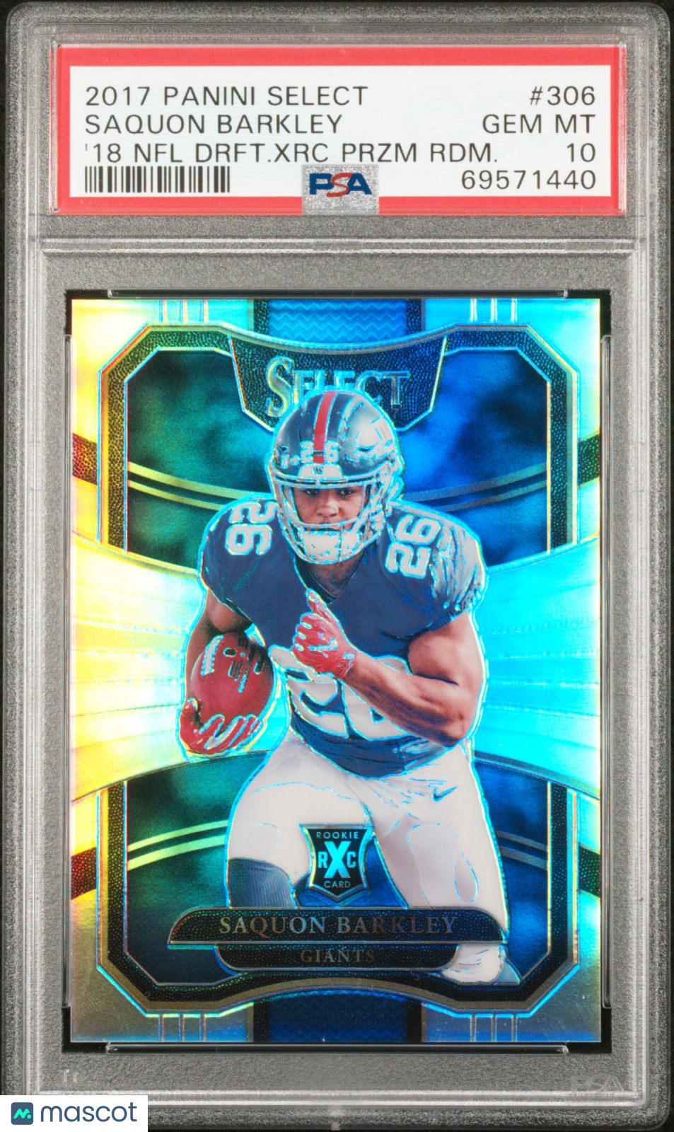 SAQUON BARKLEY 2017 Panini Select Rookie XRC Prizm #306 PSA 10 Giants