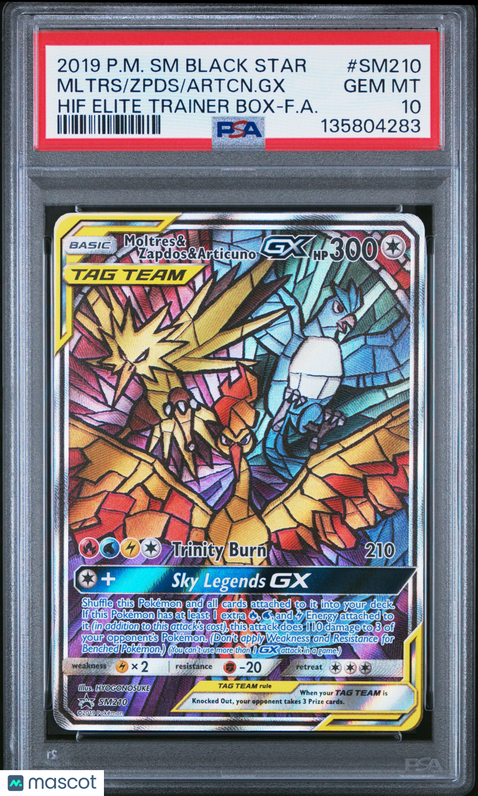 MOLTRES ZAPDOS ARTICUNO GX Pokemon Sun Moon Black Star Promo #SM210 PSA 10