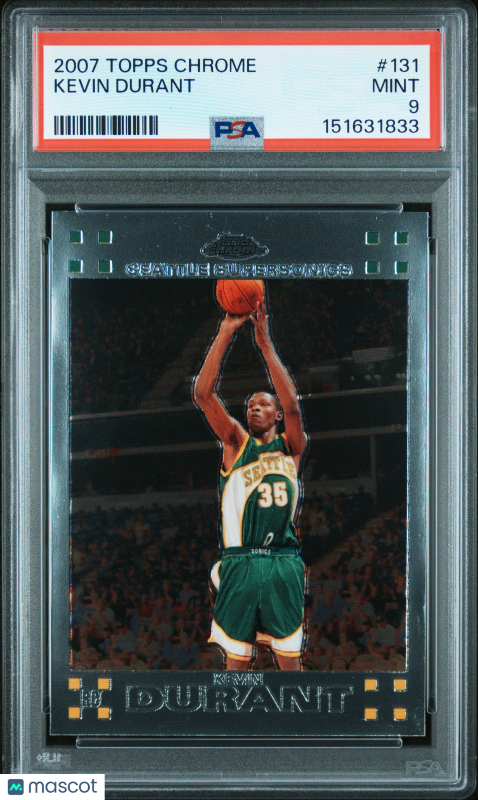 KEVIN DURANT 2007-08 Topps Chrome Rookie Card #131 PSA 9 SuperSonics