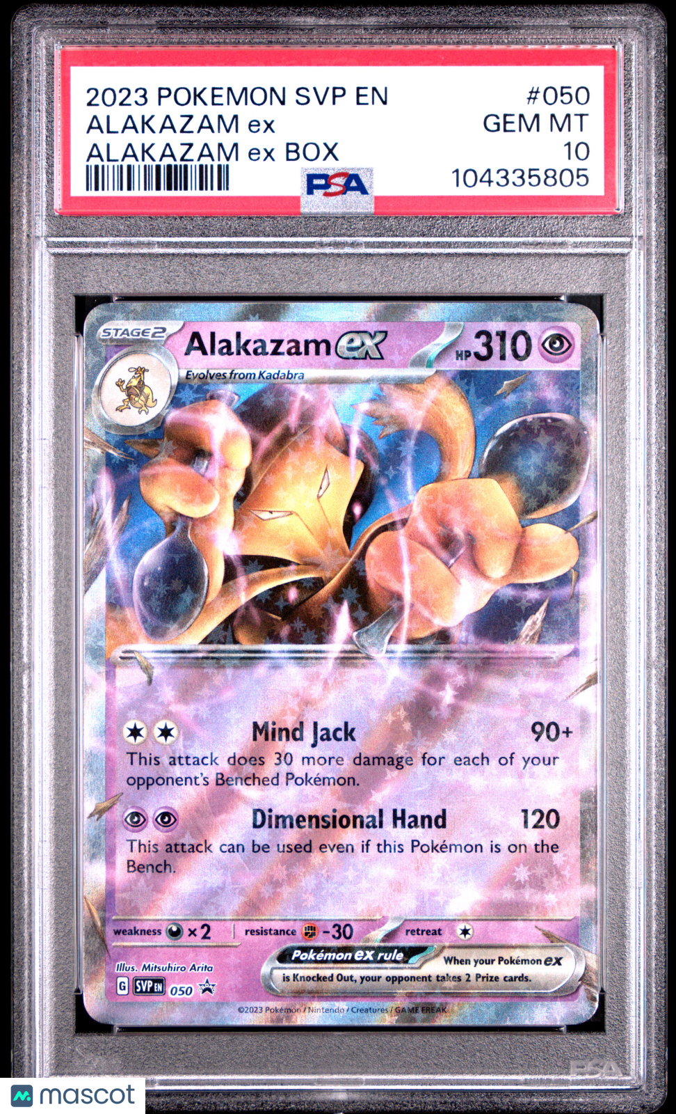 ALAKAZAM EX 2023 Pokemon Scarlet & Violet Black Star Promo #050 PSA 10