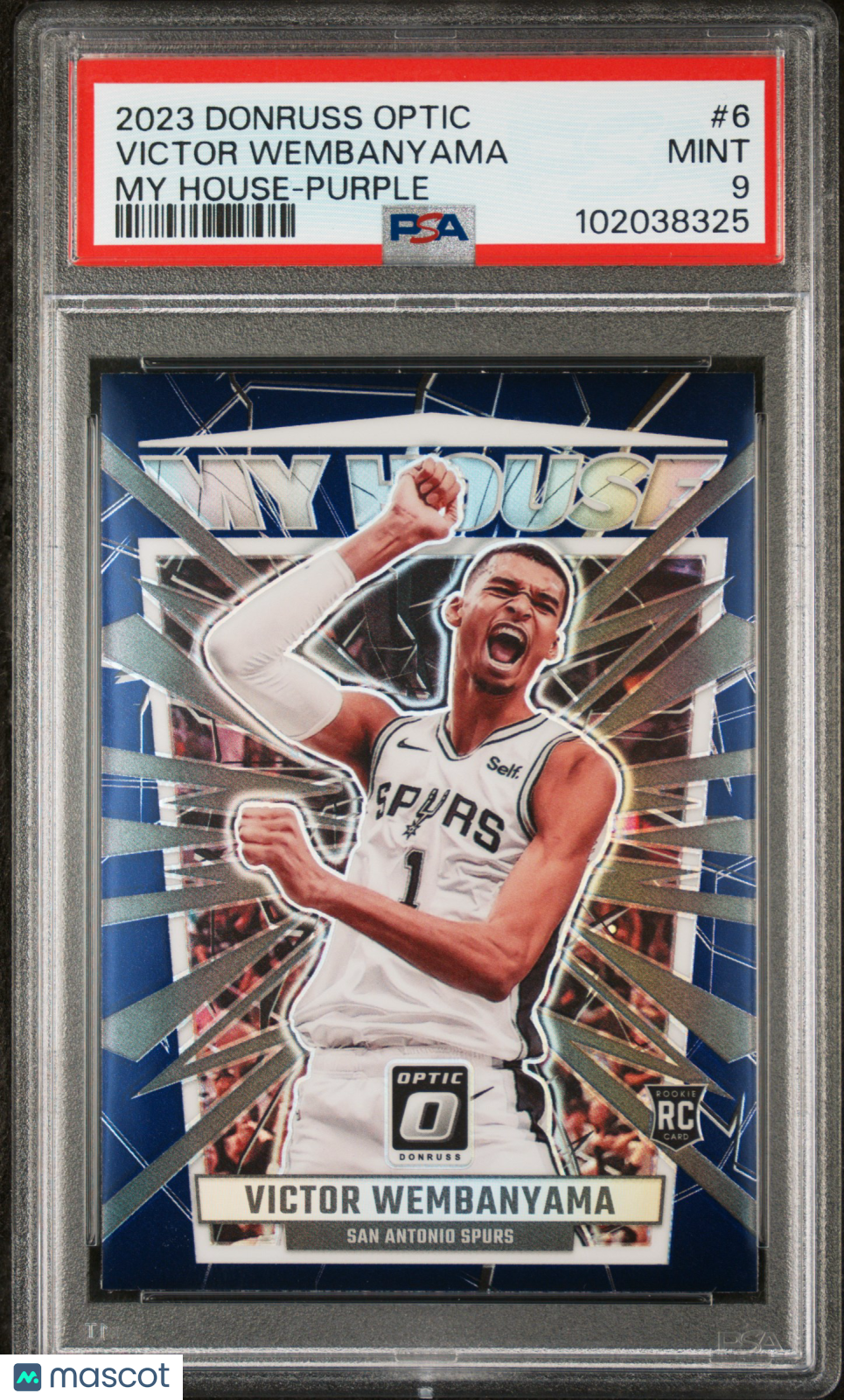 VICTOR WEMBANYAMA 2023-24 Panini Donruss Optic My House Purple Prizm PSA 9 Spurs
