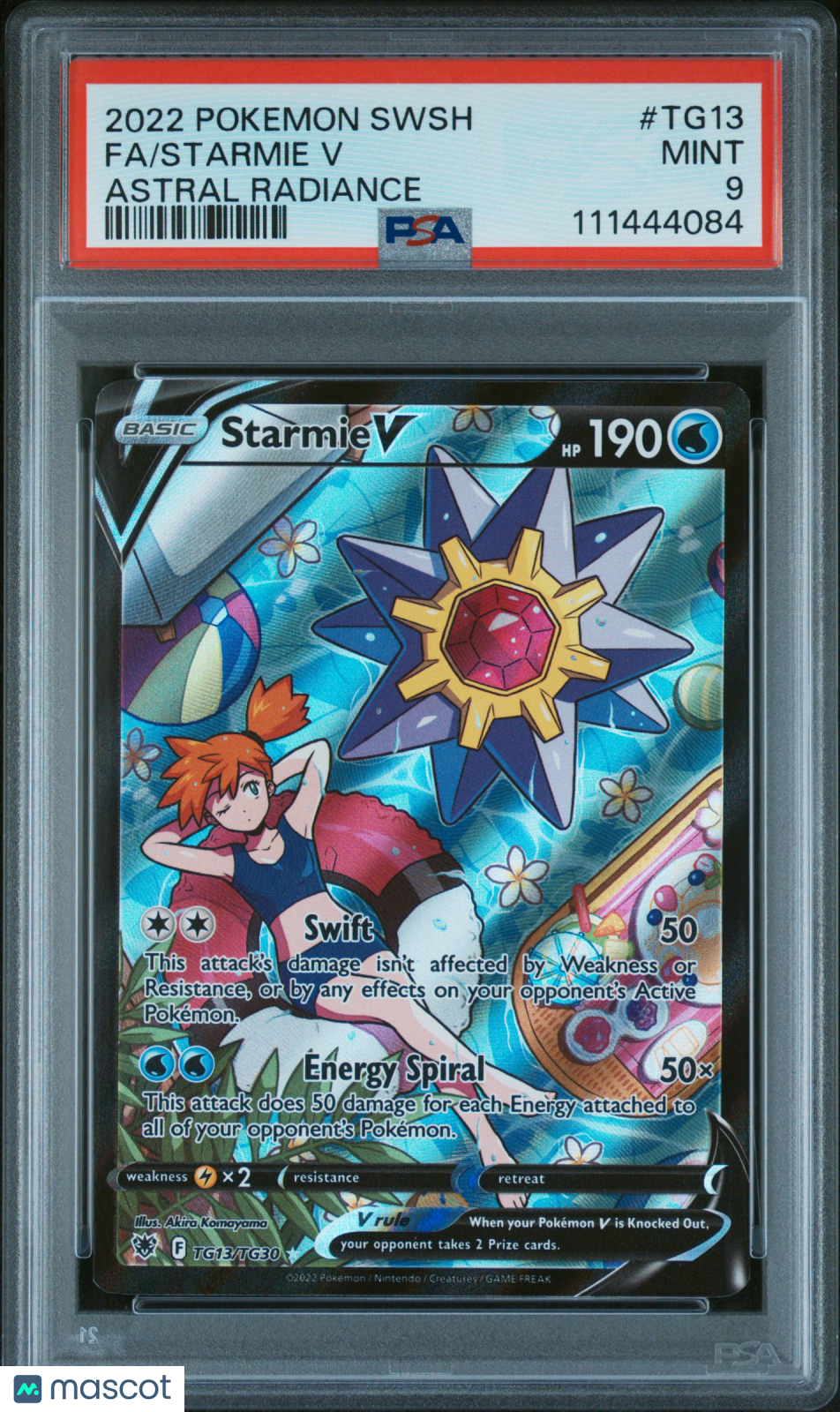 STARMIE V 2022 Pokemon SWSH Astral Radiance Trainer Gallery #TG13 Full Art PSA 9
