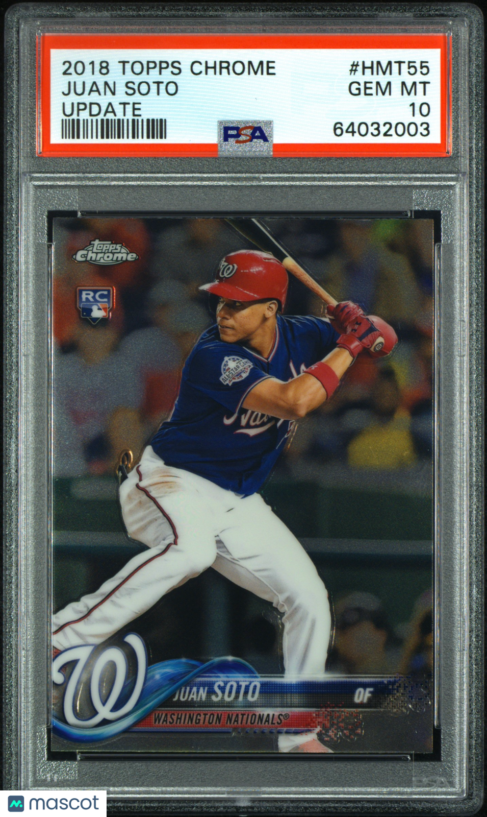 JUAN SOTO 2018 Topps Chrome Update Rookie #HMT55 PSA 10 Nationals