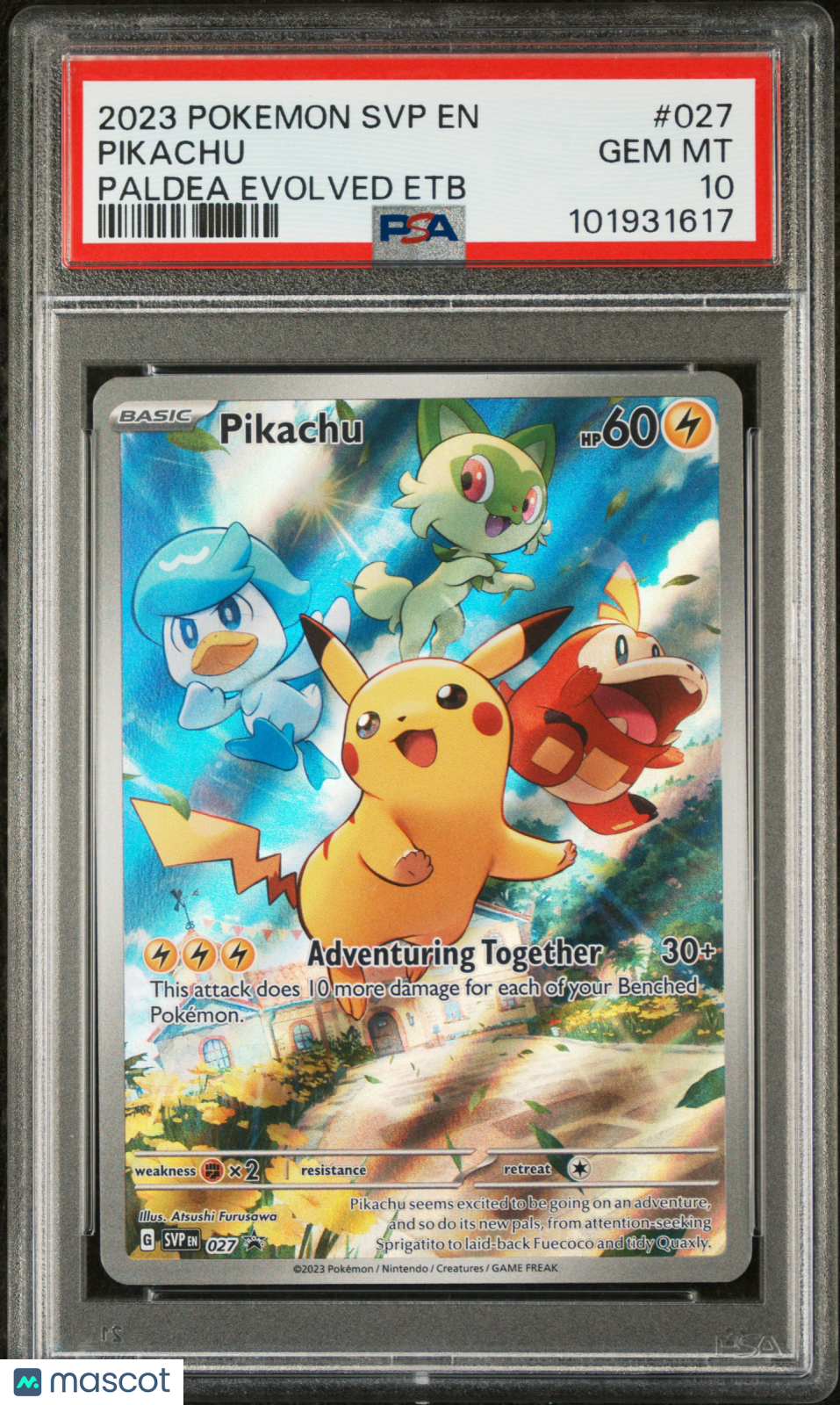 PIKACHU 2023 Pokemon Scarlet Violet Black Star Promo Paldea Evolved #027 PSA 10