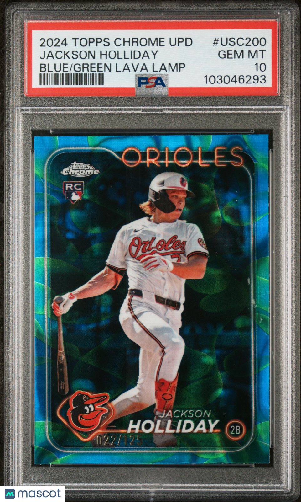 JACKSON HOLLIDAY 2024 Topps Chrome Update Blue Green Lava Lamp RC /125 PSA 10