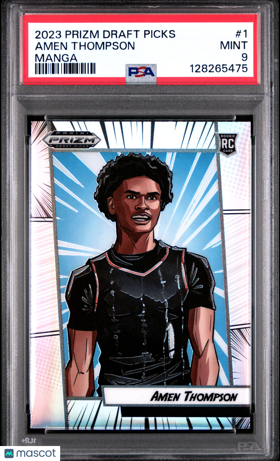 AMEN THOMPSON 2023 Panini Prizm Draft Picks Manga Rookie Case Hit SSP #1 PSA 9