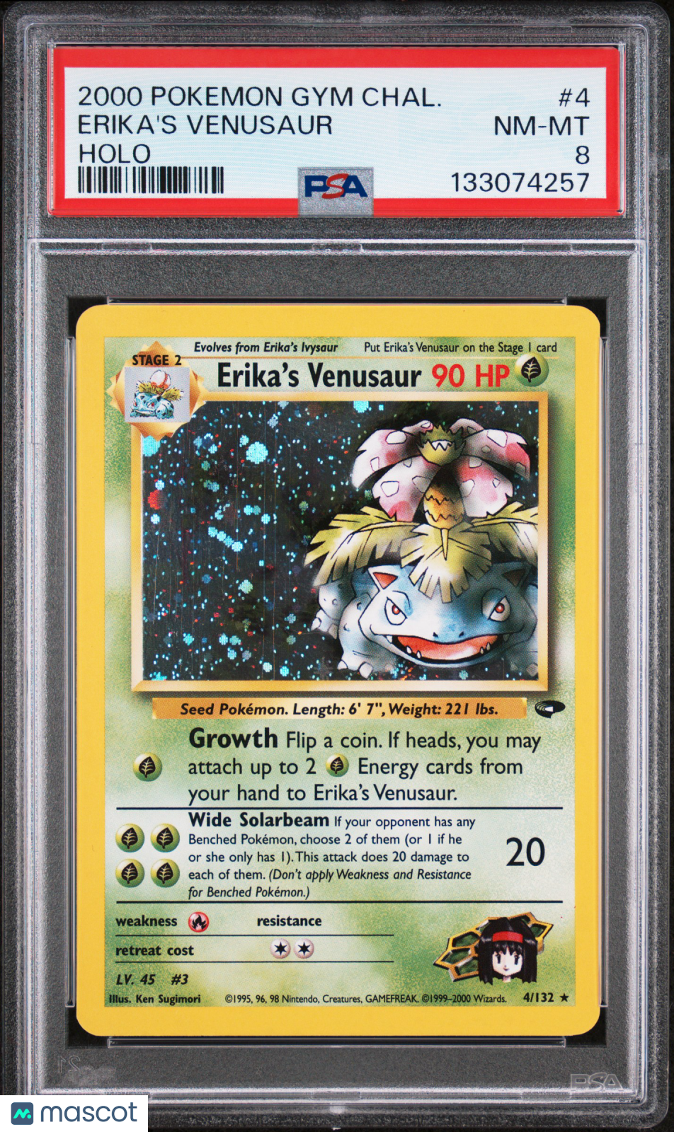 ERIKA'S VENUSAUR 2000 Pokemon Gym Challenge Holo Rare #4 PSA 8 NM-MT
