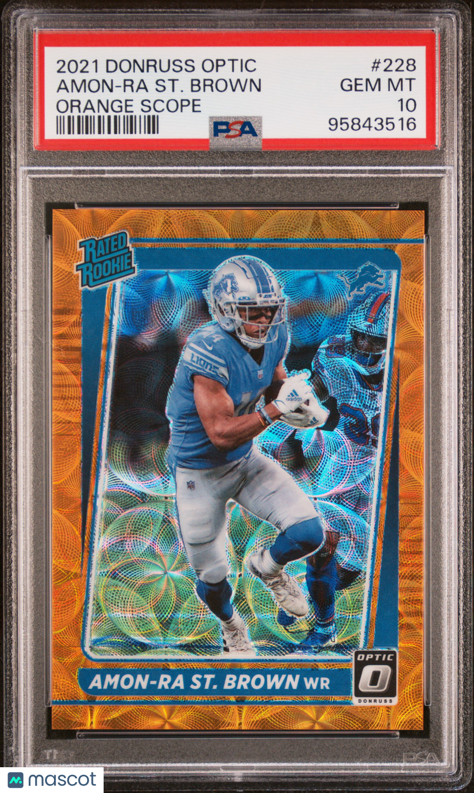 AMON-RA ST. BROWN 2021 Donruss Optic Orange Scope Rookie /79 PSA 10 #228