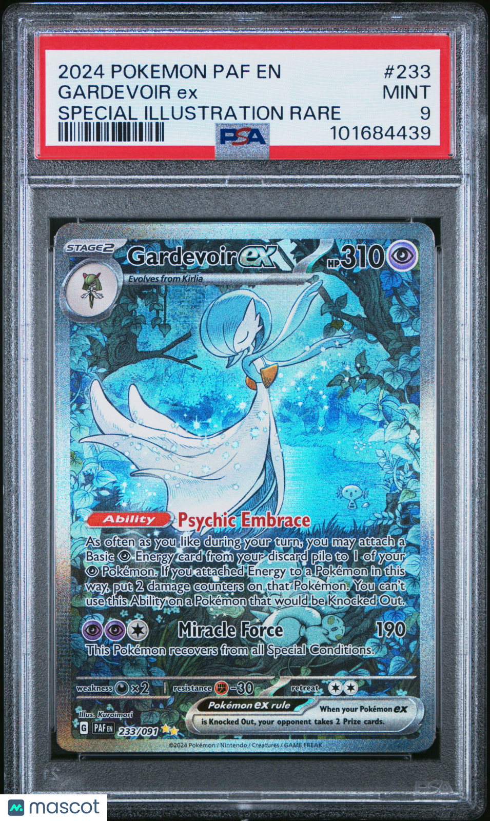 GARDEVOIR EX Pokemon S&V Paldean Fates #233/091 PSA 9 Special Illustration Rare