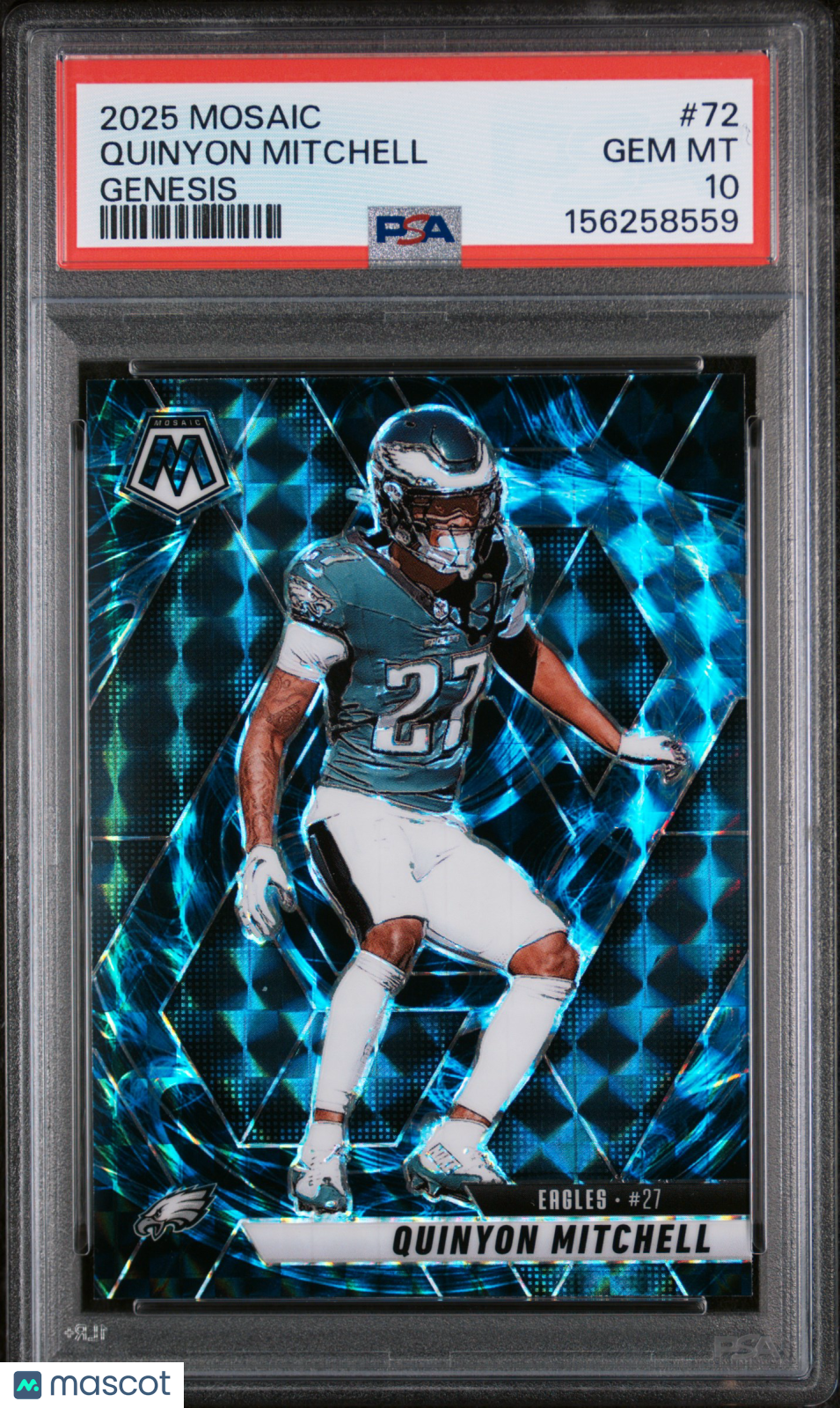 QUINYON MITCHELL 2025 Panini Mosaic Genesis Prizm #72 PSA 10 Eagles