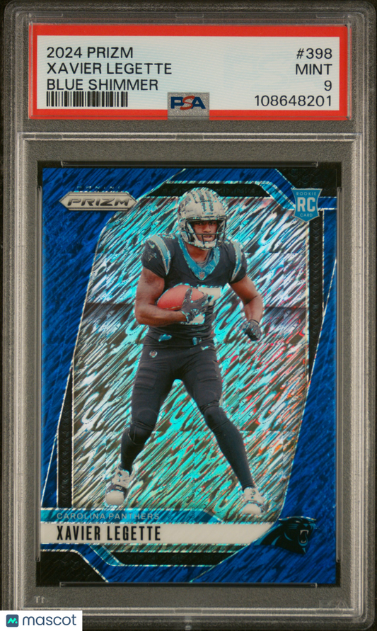 XAVIER LEGETTE 2024 Panini Prizm Blue Shimmer FOTL /25 Rookie #398 PSA 9
