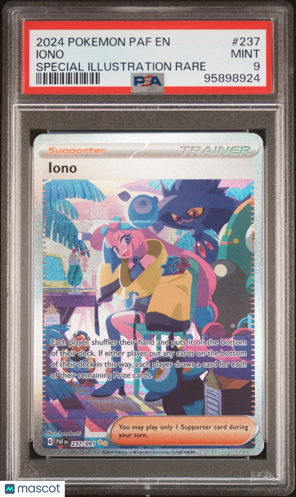 IONO Pokemon Scarlet Violet Paldean Fates Special Illustration Rare PSA 9 #237