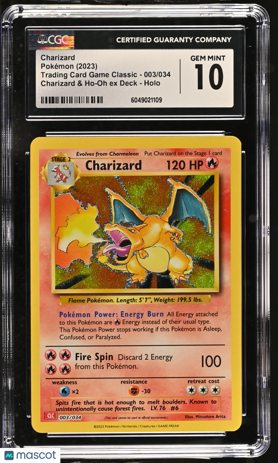 CHARIZARD 2023 Pokemon Trading Card Game Classic Holo CGC 10 #003/034