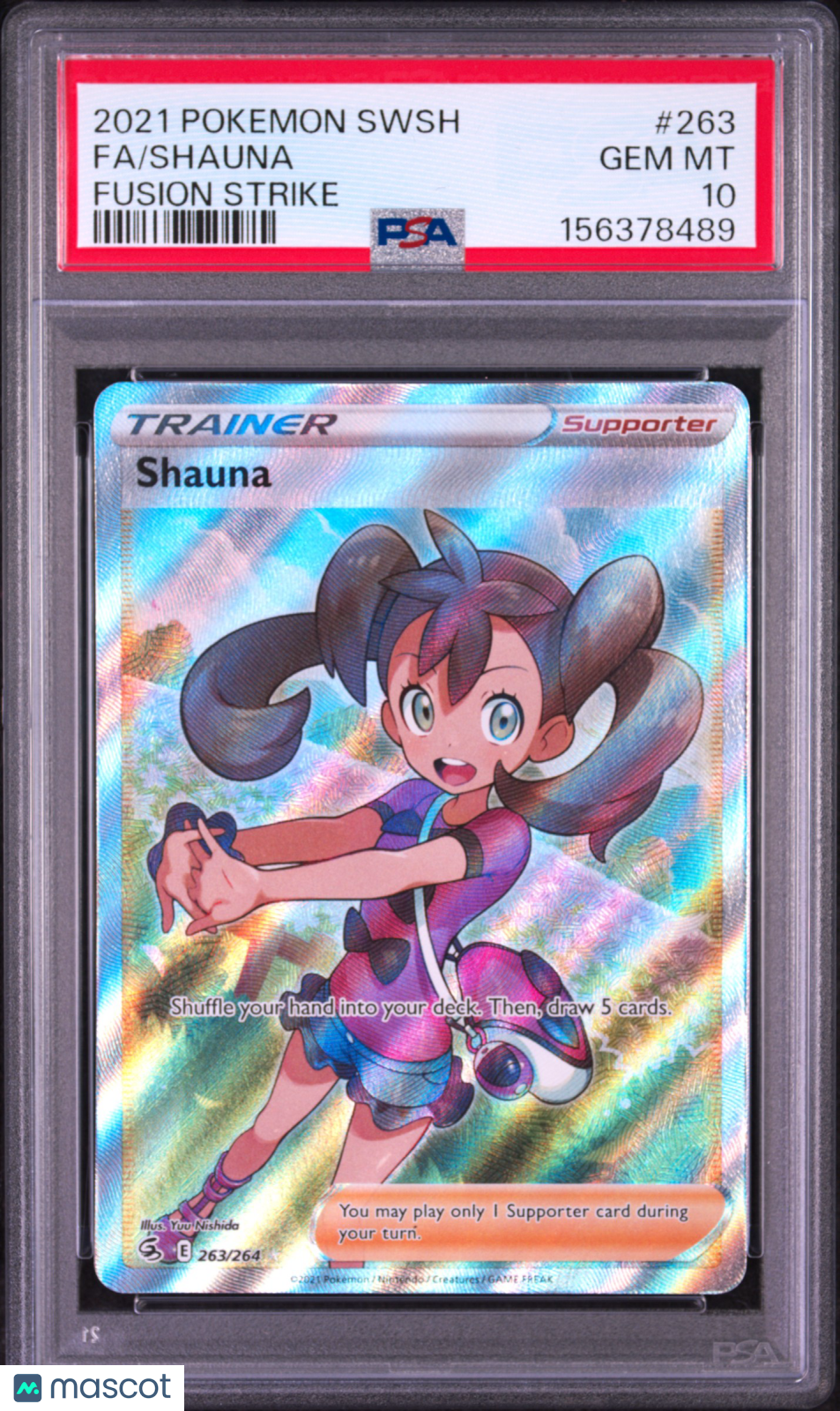 SHAUNA 2021 Pokemon Sword & Shield Fusion Strike Full Art #263 PSA 10