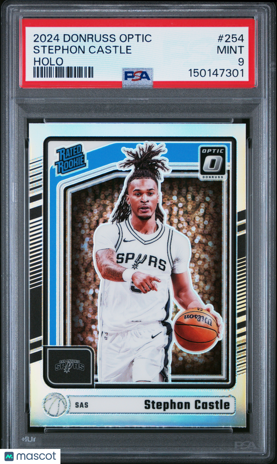 STEPHON CASTLE 2024-25 Panini Donruss Optic Rated Rookie Holo Prizm #254 PSA 9