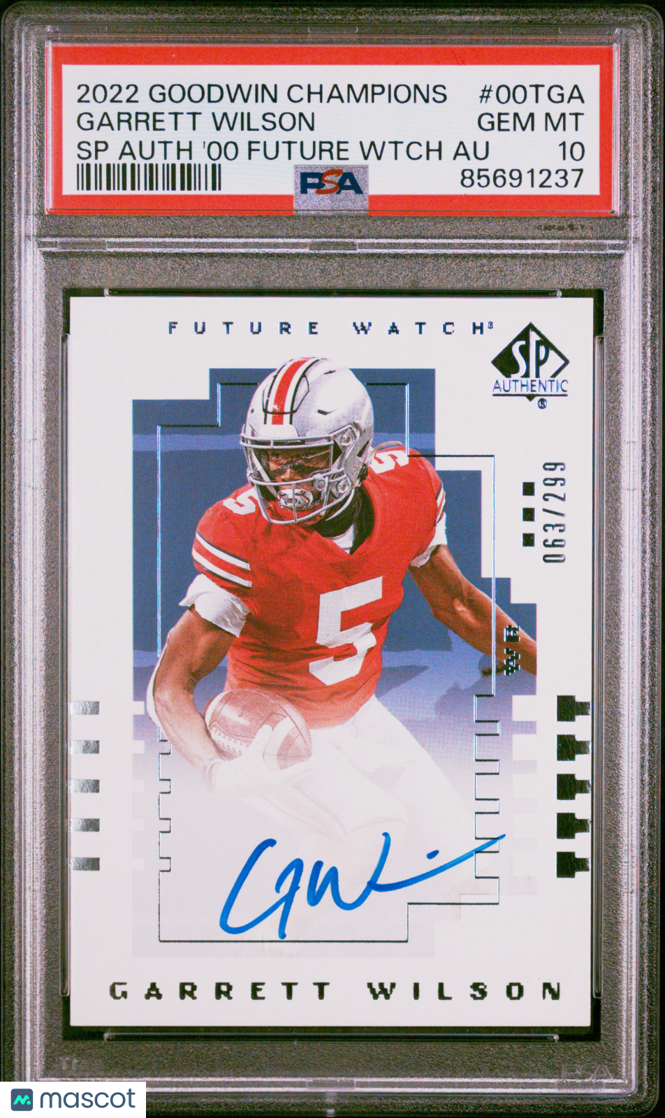 GARRETT WILSON 2022 Goodwin Champions SP Futures Watch Rookie Auto /299 PSA 10