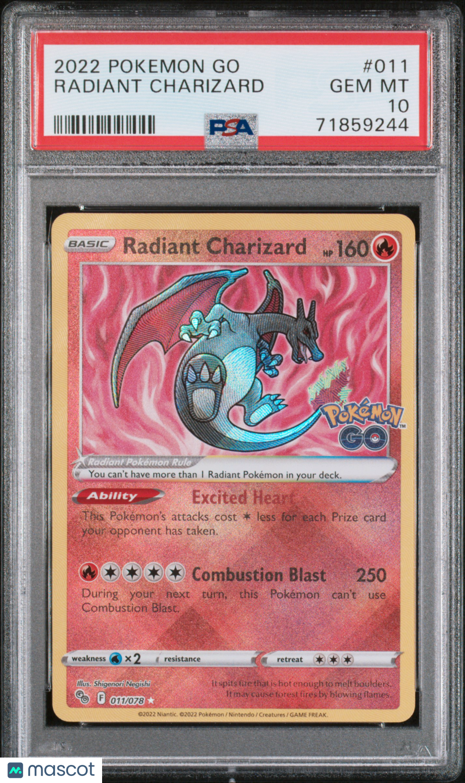 RADIANT CHARIZARD 2022 Pokemon Go #011 Holo Stamp PSA 10 GEM MINT
