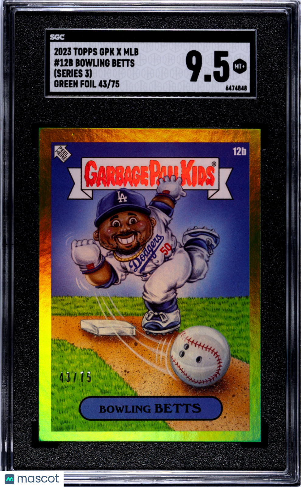 MOOKIE BOWLING BETTS 2023 Topps GPK X MLB #12B Green Foil /75 SGC 9.5