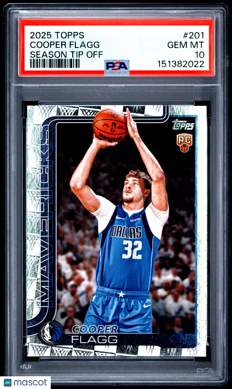 COOPER FLAGG 2025-26 Topps Rookie Season Tip Off #201 PSA 10 Mavericks