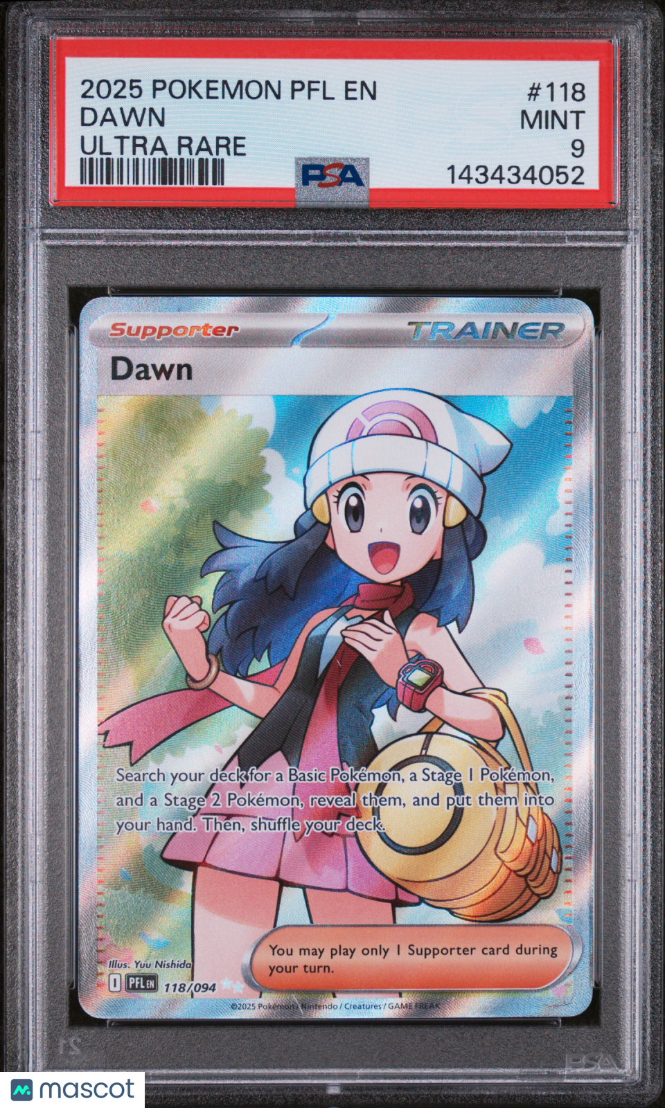 DAWN 2025 Pokemon Mega Evolution Phantasmal Flames Ultra Rare #118 PSA 9