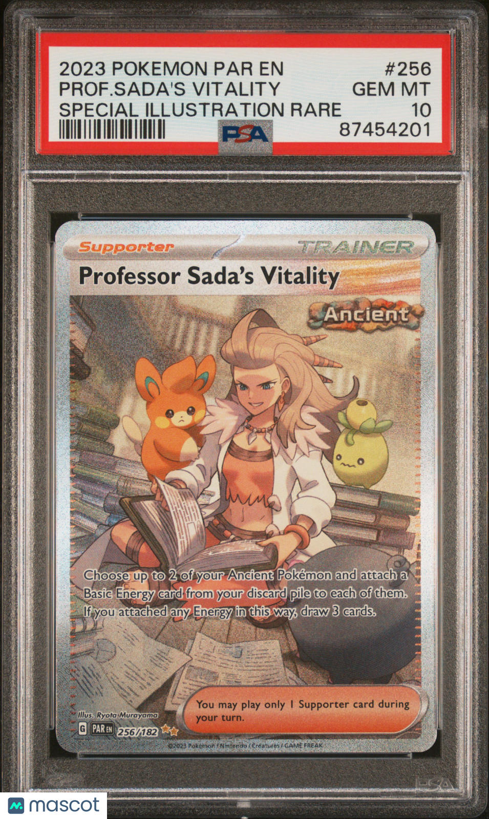 Prof. Sada's Vitality Pokemon Paradox Rift #256 Special Illustration Rare PSA 10