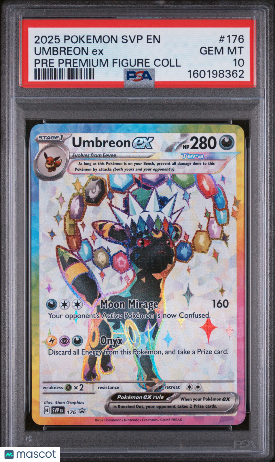 UMBREON EX 2025 Pokemon Scarlet & Violet #176 Black Star Promo Figure PSA 10