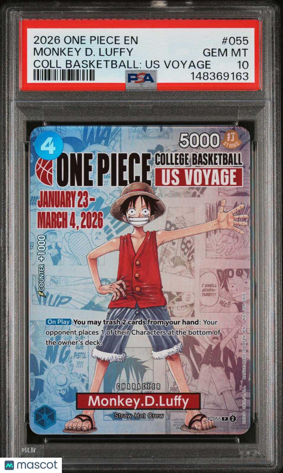 MONKEY D. LUFFY 2026 One Piece Promos College Basketball US Voyage #P-055 PSA 10
