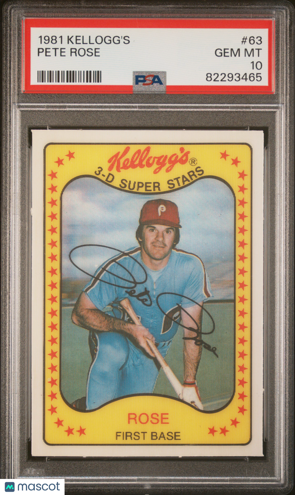 PETE ROSE 1981 Kellogg's #63 PSA 10 Gem Mint Philadelphia Phillies