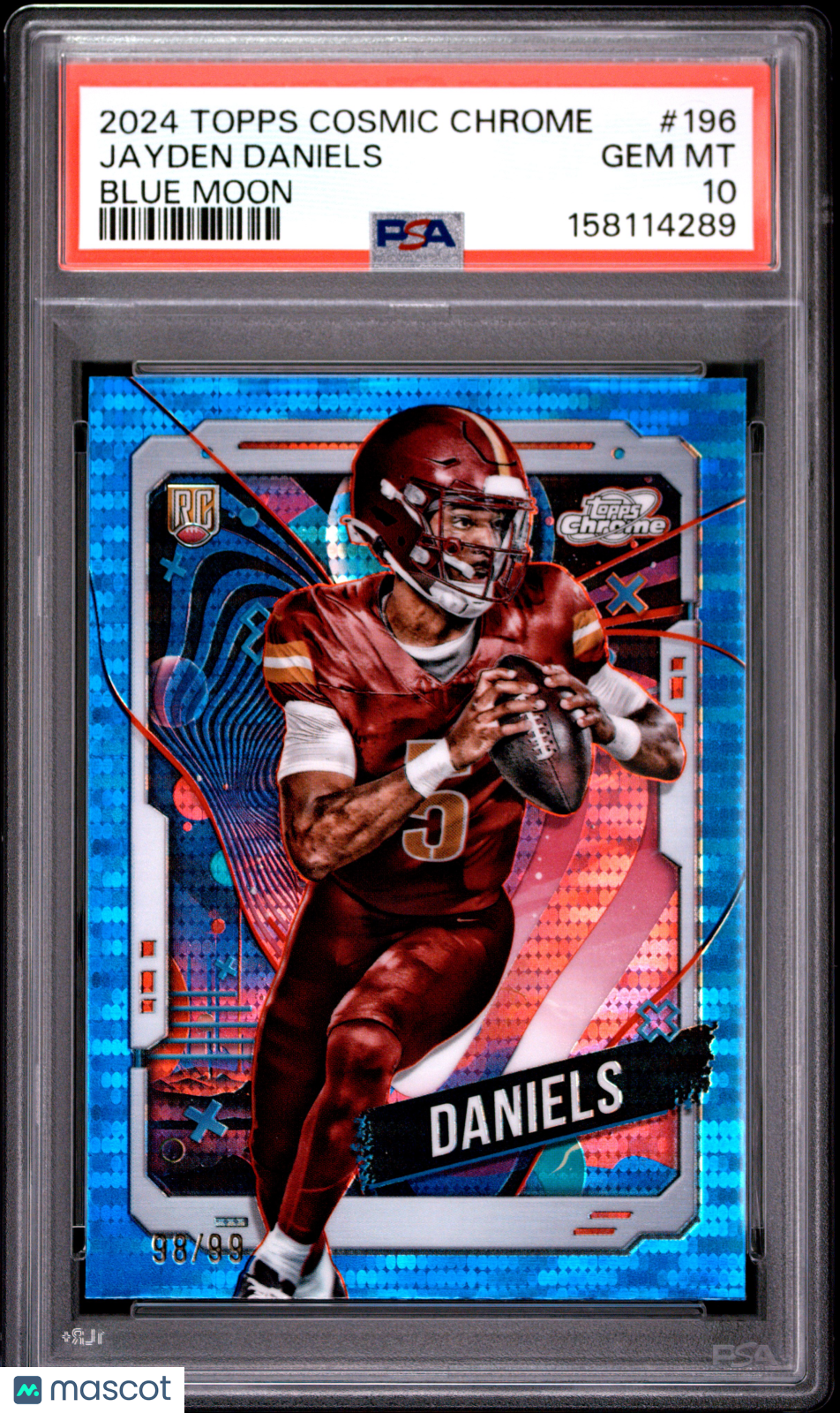JAYDEN DANIELS 2024 Topps Cosmic Chrome Rookie Blue Moon /99 #196 PSA 10