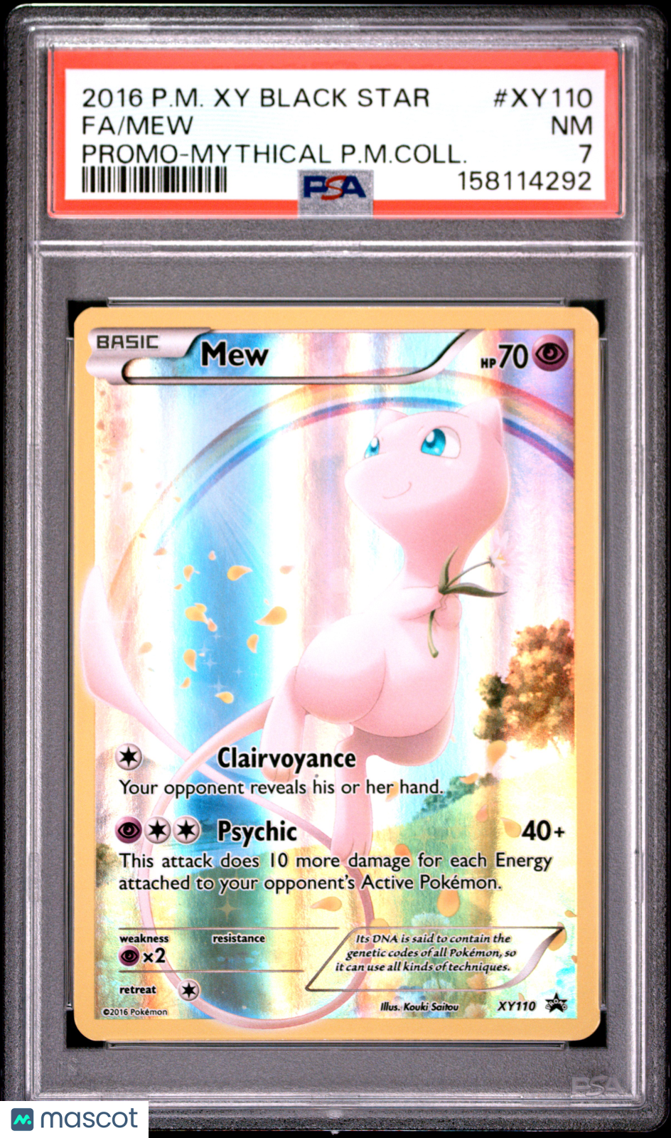 MEW 2016 Pokemon XY Full Art Black Star Promo #XY110 PSA 7